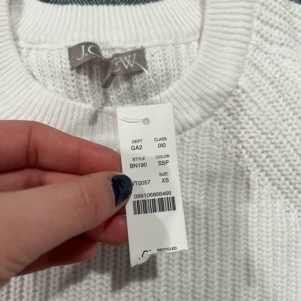j.crew women’s cotton fisherman sweater | size xs - Picture 5 of 5